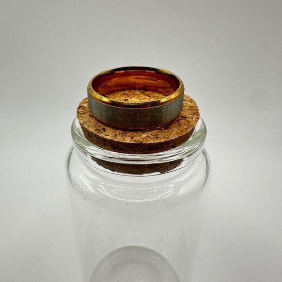 Men's size 14 yellow gold tone and brushed silver tone ring, wedding band! - Picture 11 of 11